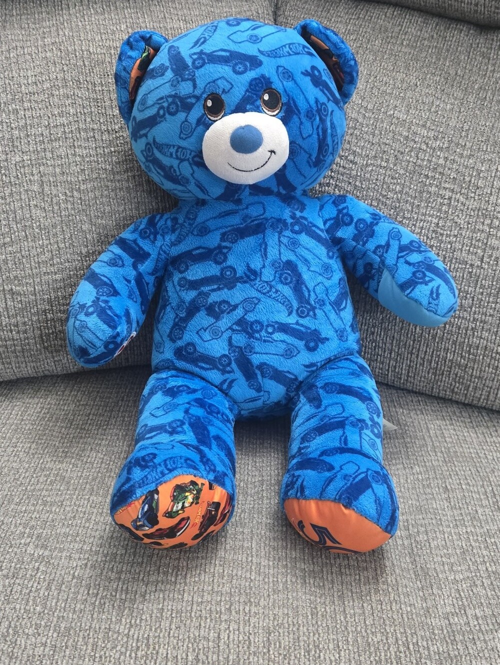 Build-A-Bear Workshop 16" Plush Hot Wheels Print 50th Anniversary Teddy Bear